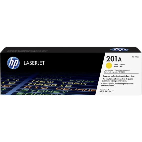 CF402A Lézertoner Color LaserJet Pro M252, M277 nyomtatóhoz, HP 201A, sárga, 1,4k