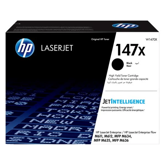 W1470X Lézertoner HP Laserjet Enterprise M611DN, M635H nyomtatókhoz, HP 147X, fekete, 25,2k