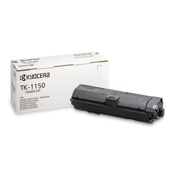 TK1150 Lézertoner P2235dw, M2135dn nyomtatókhoz, KYOCERA, fekete, 3k