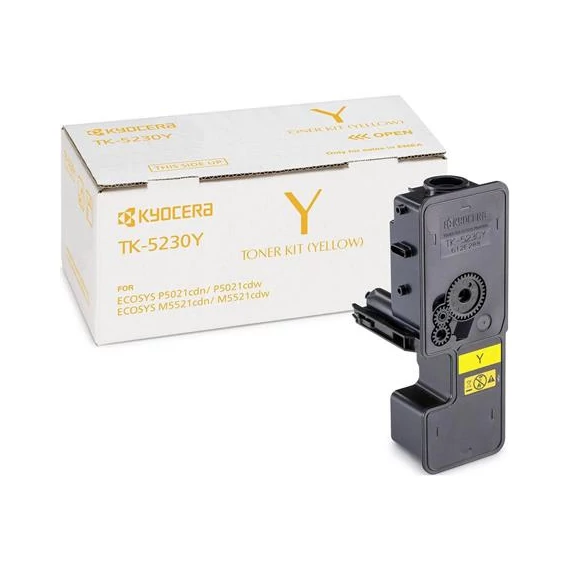 TK5230 Lézertoner M5521CDN, 5521CDW, P5021CDN, 5021CDW nyomtatókhoz, KYOCERA, sárga, 2,2k