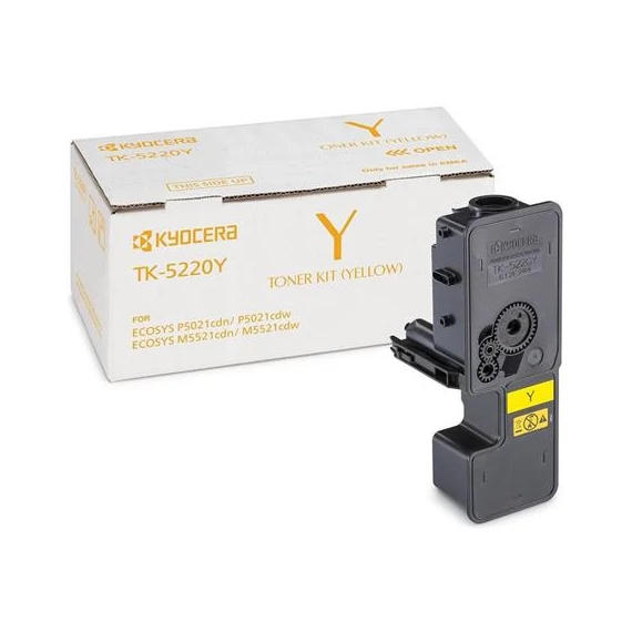 TK5220Y Lézertoner P5021cdn, P5021cdw, M5521cdn, M5521cdw nyomtatókhoz, KYOCERA, sárga, 1,2k