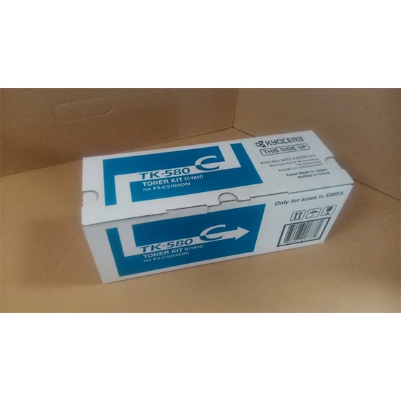 TK580C Lézertoner FS C5150DN nyomtatóhoz, KYOCERA, cián, 2,8k
