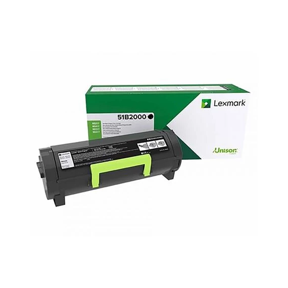 51B2000 Lézertoner MS/317/417/517/617 nyomtatókhoz, LEXMARK, fekete, 2,5k (return)