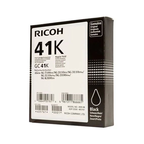 405761 Gélpatron SG 2100N, SG 3100SNw nyomtatókhoz, RICOH Type GC41K, fekete, 2,5k