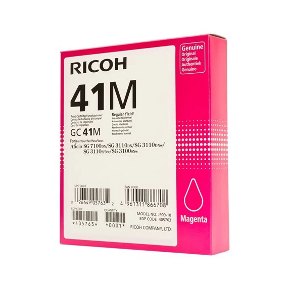 405763 Gélpatron SG 3100SNw, SG 7100DN nyomtatókhoz, RICOH Type GC41M, magenta, 2,2k
