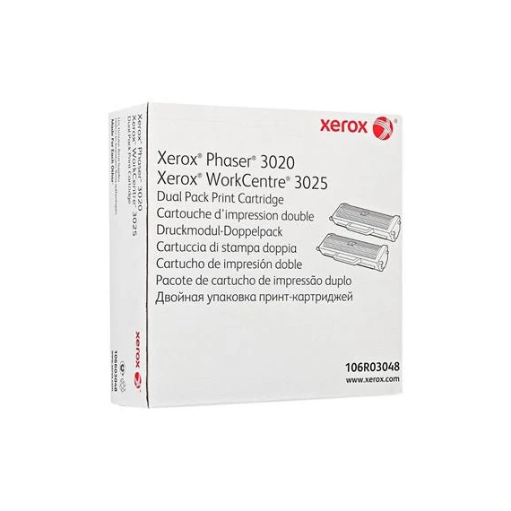 106R03048 Lézertoner Phaser 3020NI, WC3025NI nyomtatóhoz, XEROX, fekete, 2*1,5k