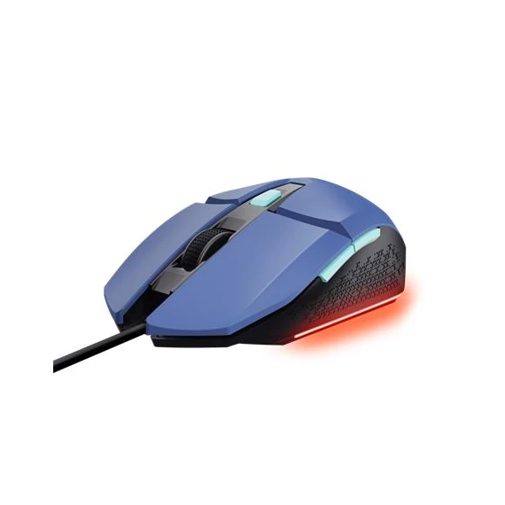 Egér, vezetékes, optikai, gaming, LED, TRUST "GXT109B Felox", kék