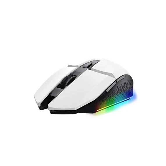 Egér, vezeték nélküli, optikai, gaming, LED, TRUST "GXT110W Felox", fehér