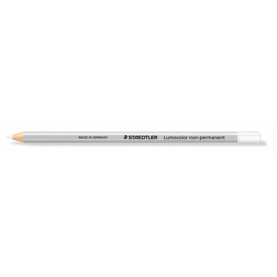 Jelölőceruza, hatszögletű, mindenre író, lemosható (omnichrom), STAEDTLER "Lumocolor 108", fehér