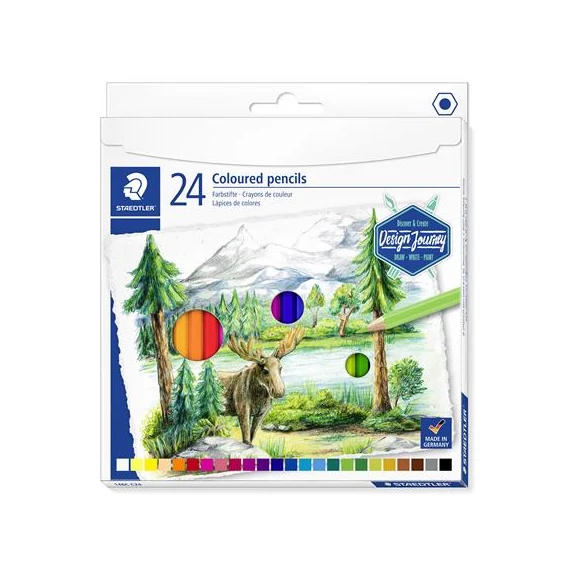 Színes ceruza készlet, hatszögletű, STAEDTLER "146 C", 24 különböző szín