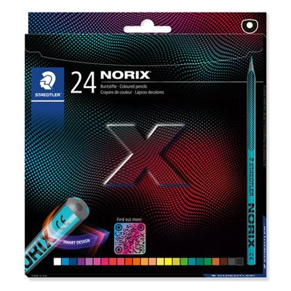 Színes ceruza készlet, STAEDTLER "Norix® 186", 24 különböző szín