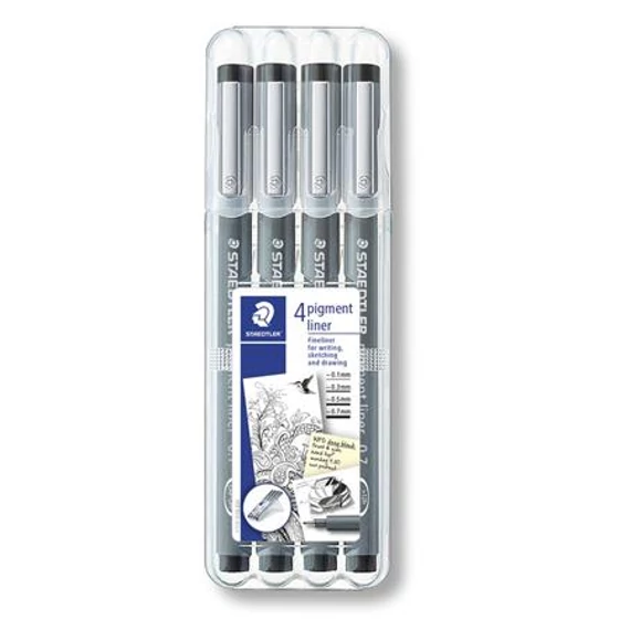 Tusfilc készlet, STAEDTLER "Pigment Liner 308", fekete Tusfilc készlet, STAEDTLER "Pigment Liner 308", fekete