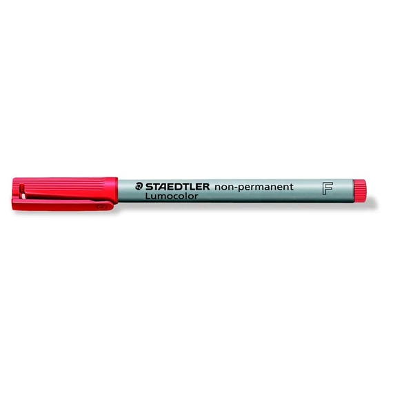 Alkoholmentes marker, OHP, 0,6 mm, STAEDTLER "Lumocolor® 316 F", piros
