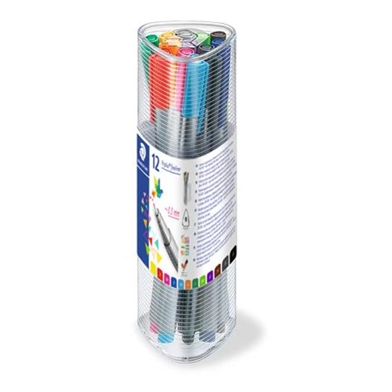 Tűfilc készlet, 0,3 mm, STAEDTLER "Triplus 334", 12 különböző szín Tűfilc készlet, 0,3 mm, STAEDTLER "Triplus 334", 12 különböző szín