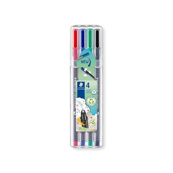 Tűfilc készlet, 0,3 mm, STAEDTLER "Triplus 334", 4 különböző szín