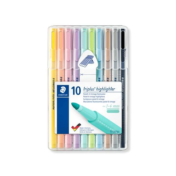 Szövegkiemelő készlet, 1-4 mm, STAEDTLER "362 C", 10 különböző szín
