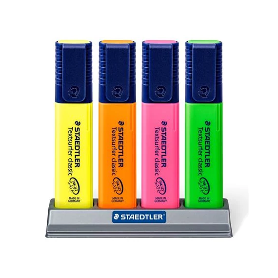 Szövegkiemelő készlet, 1-5 mm, asztali, STAEDTLER "Classic 364", 4 különböző szín