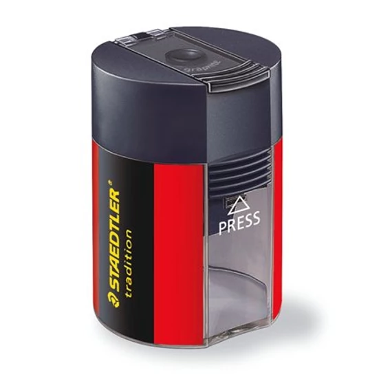 Hegyező, egylyukú, tartályos, STAEDTLER "511", fekete-piros Hegyező, egylyukú, tartályos, STAEDTLER "511", fekete-piros