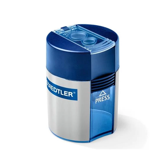Hegyező, kétlyukú, tartályos, STAEDTLER "512", kék