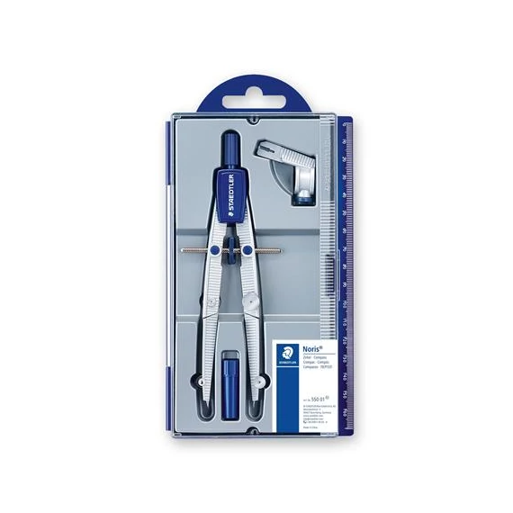 Körző készlet, precíziós, 3 darabos, STAEDTLER "Noris 550 01/02"