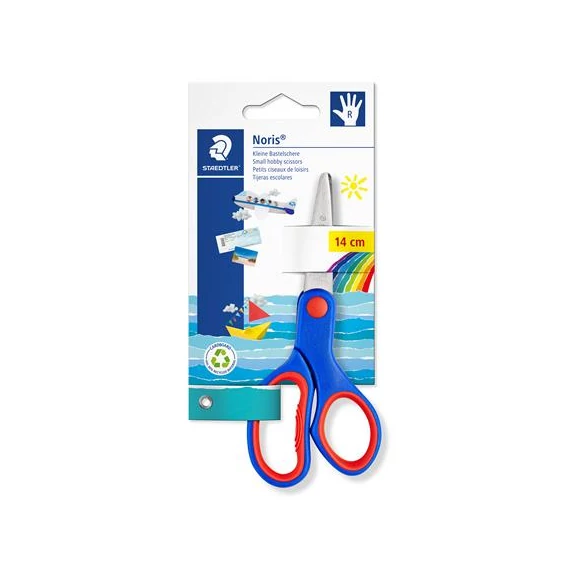 Olló, iskolai, 14 cm, STAEDTLER "Noris 965", kék