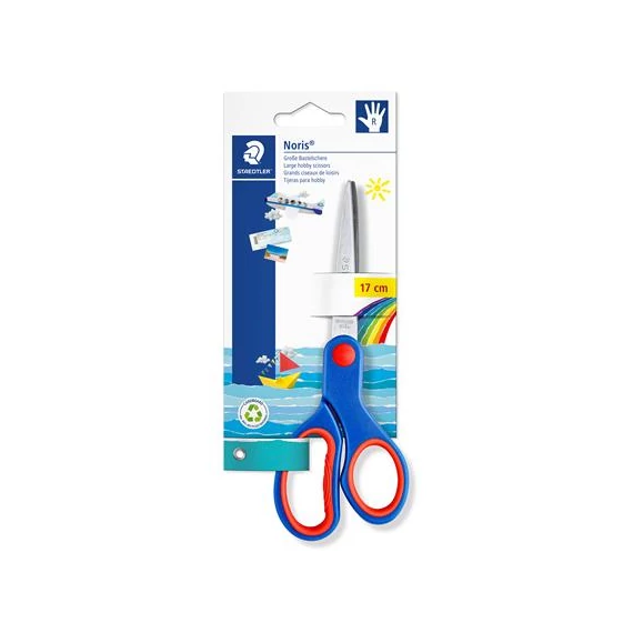 Olló, hobbi, 17 cm, STAEDTLER "Noris 965", kék