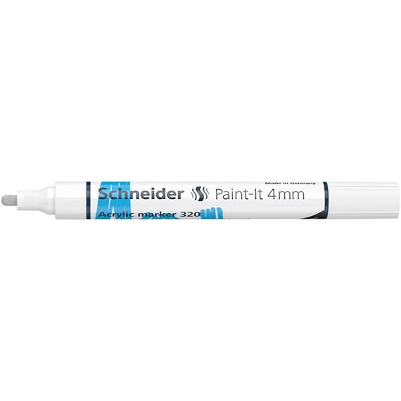 Dekormarker, akril, 4 mm, SCHNEIDER "Paint-It 320", fehér