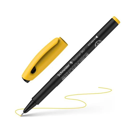 Tűfilc, 0,4 mm, SCHNEIDER "Topliner 967", sárga Tűfilc, 0,4 mm, SCHNEIDER "Topliner 967", sárga
