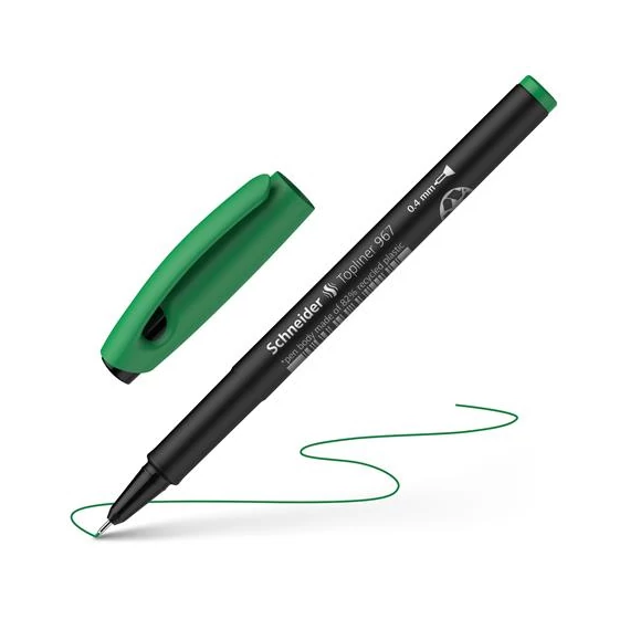 Tűfilc, 0,4 mm, SCHNEIDER "Topliner 967", zöld Tűfilc, 0,4 mm, SCHNEIDER "Topliner 967", zöld