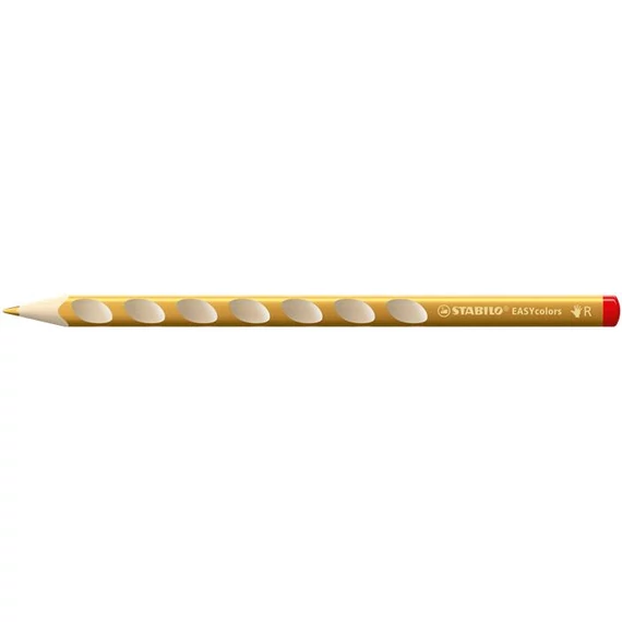Színes ceruza, háromszögletű, jobbkezes, vastag, STABILO "EASYcolors", arany
