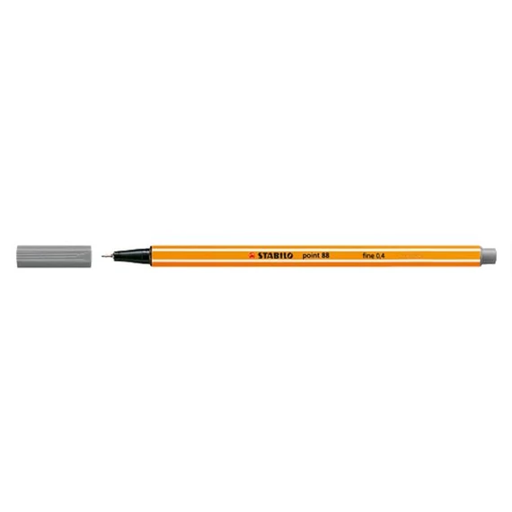 Tűfilc, 0,4 mm, STABILO "Point 88", szürke