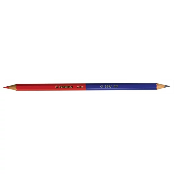 Postairón, hatszögletű, STABILO "979/815", piros-kék