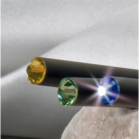 Ceruza, fekete, zafírkék SWAROVSKI® kristállyal, exkluzív, 17cm, ART CRYSTELLA® Ceruza, fekete, zafírkék SWAROVSKI® kristállyal, exkluzív, 17cm, ART CRYSTELLA®