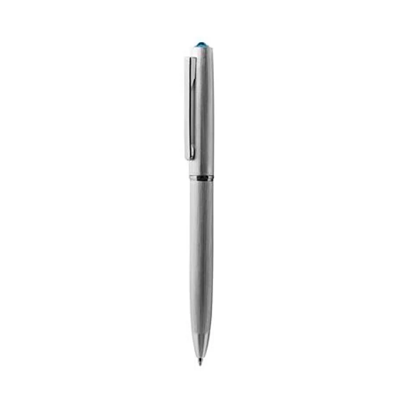 Golyóstoll, ezüst, "Oslo", aquakék SWAROVSKI® kristállyal, 13 cm, ART CRYSTELLA®