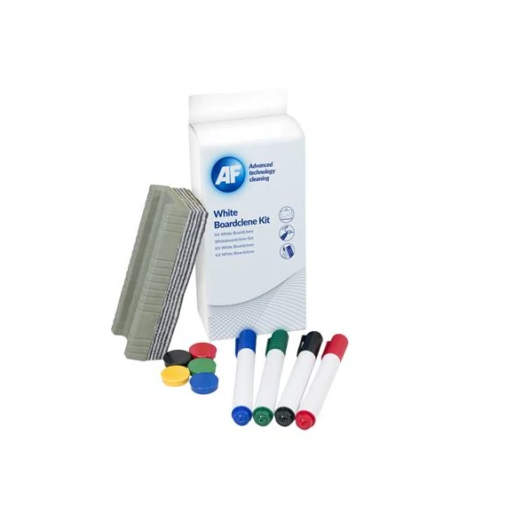 Tisztítófolyadék, táblához, szivaccsal, törlőkendővel, mágnessel, táblafilccel, 125 ml, AF "Whiteboard cleaning kit"