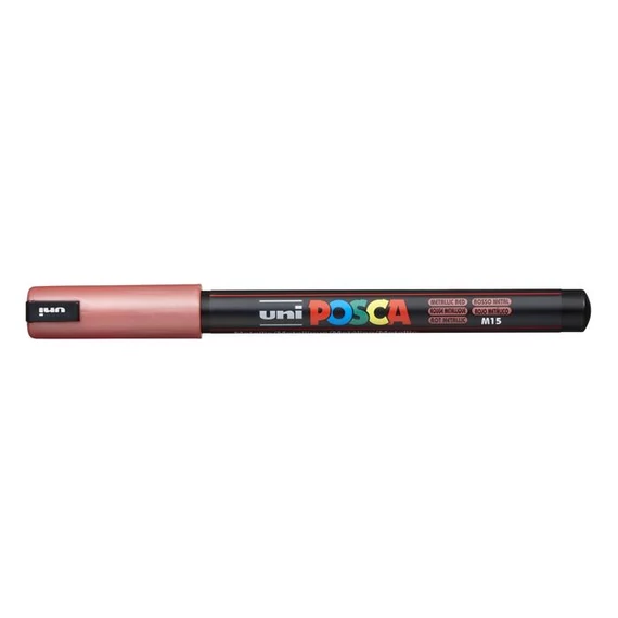 Dekormarker, 0,7 mm, UNI "Posca PC-1MR", metálpiros