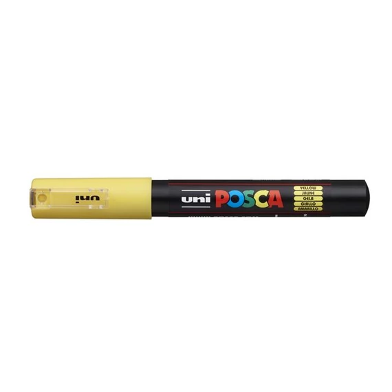 Dekormarker, 0,7-1,0 mm, UNI "Posca PC-1M", sárga