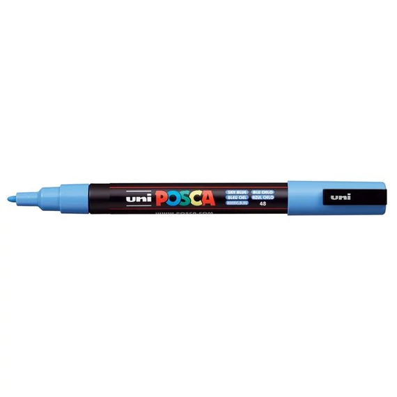 Dekormarker, 0,9-1,3 mm, UNI "Posca PC-3M", égszínkék