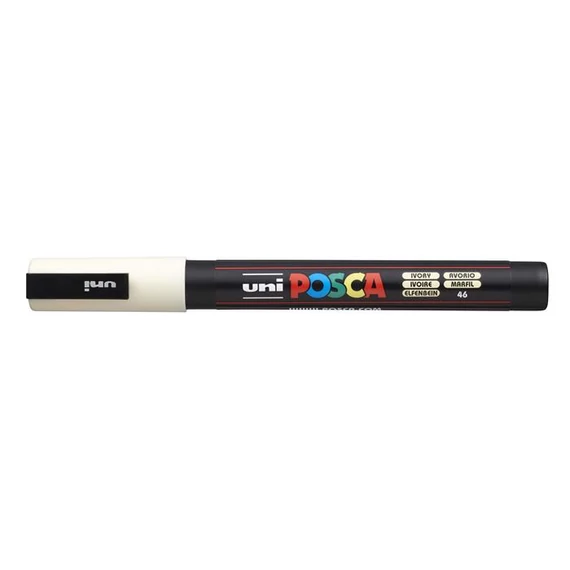 Dekormarker, 0,9-1,3 mm, UNI "Posca PC-3M", elefántcsont