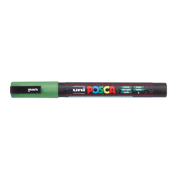 Dekormarker, 0,9-1,3 mm, UNI "Posca PC-3ML", fényes zöld