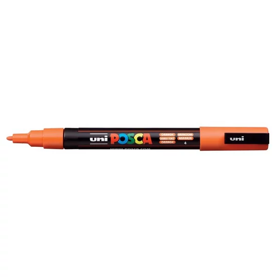 Dekormarker, 0,9-1,3 mm, UNI "Posca PC-3M", narancssárga