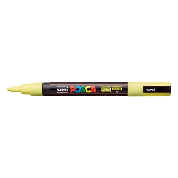 Dekormarker, 0,9-1,3 mm, UNI "Posca PC-3M", napsárga Dekormarker, 0,9-1,3 mm, UNI "Posca PC-3M", napsárga