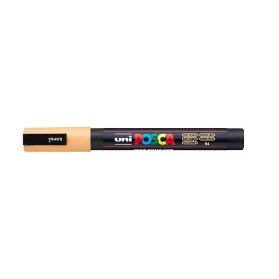 Dekormarker, 0,9-1,3 mm, UNI "Posca PC-3M", világos narancssárga