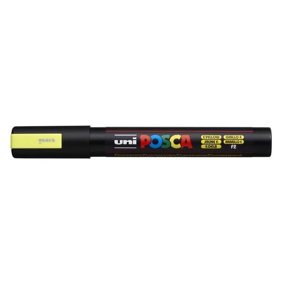 Dekormarker, 1,8-2,5 mm, UNI "Posca PC-5M", fluor sárga