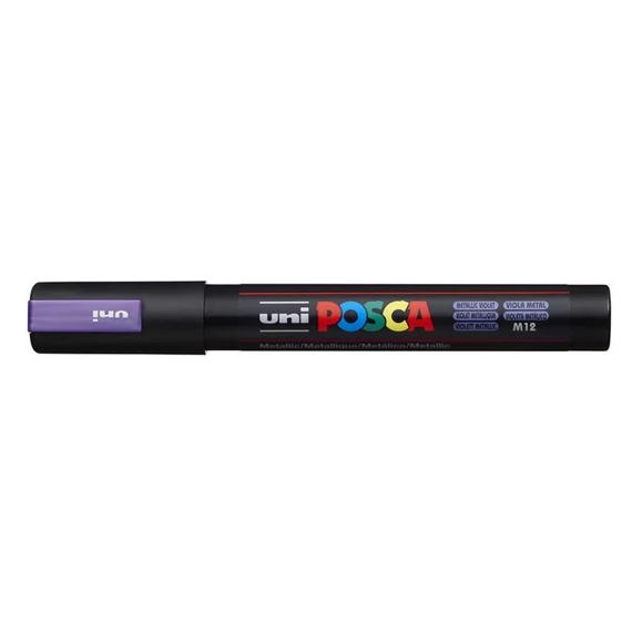 Dekormarker, 1,8-2,5 mm, UNI "Posca PC-5M", metállila