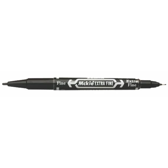 Alkoholos marker, 0,5/1,0 mm, kétvégű, ZEBRA "Mckie Extra Fine", fekete
