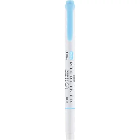 Szövegkiemelő, 1,0/3,5 mm, kétvégű, ZEBRA "Mildliner Fluorescent", kék