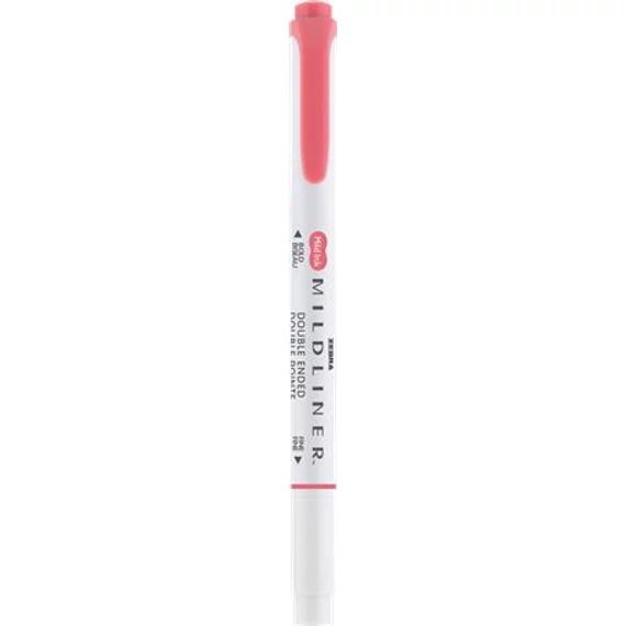 Szövegkiemelő, 1,0/3,5 mm, kétvégű ZEBRA "Mildliner Cool & Refined" piros