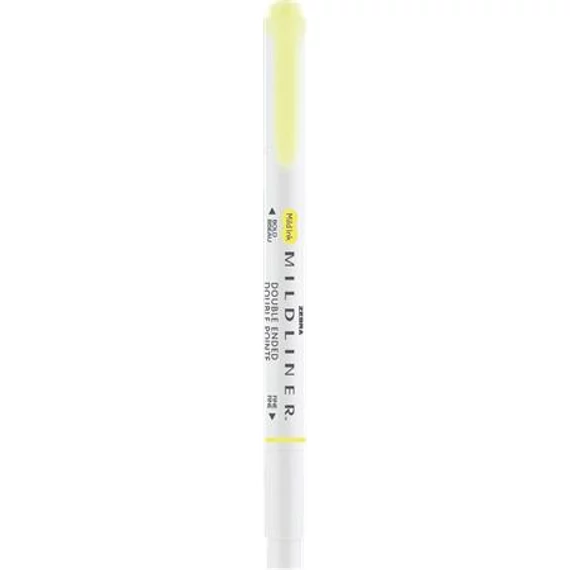 Szövegkiemelő, 1,0/3,5 mm, kétvégű, ZEBRA "Mildliner Fluorescent", sárga