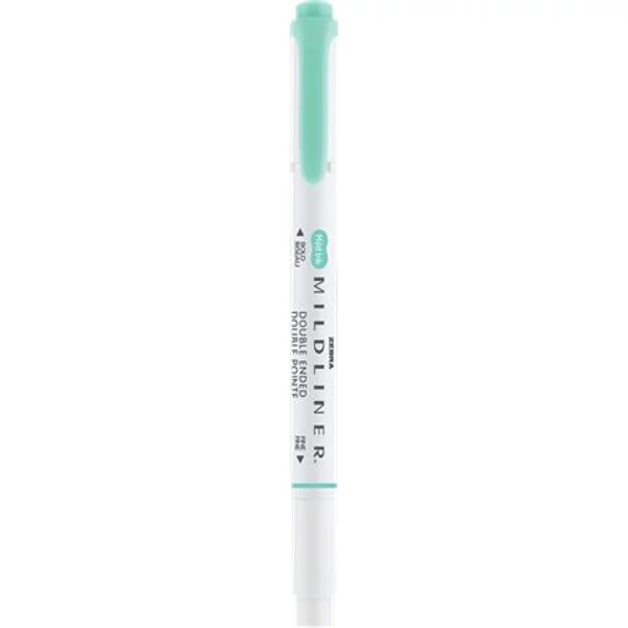 Szövegkiemelő, 1,0/3,5 mm, kétvégű, ZEBRA "Mildliner Fluorescent", türkiz